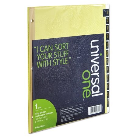 UNIVERSAL ONE Index Binder 8-1/2 x 11", Monthly Jan-Dec, PK12 UNV20823